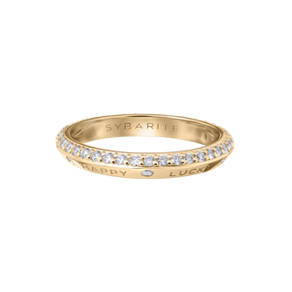 Bague Fortune Band en or jaune avec diamants blancs