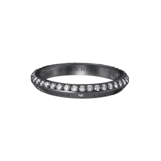 Bague Fortune Rainbow Band en or noirci avec diamants blancs