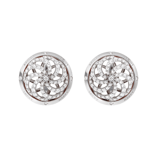Fortune Kinetic Earrings in White Gold with White Diamonds
