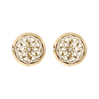 Fortune Kinetic Earrings in Yellow Gold with White Diamonds