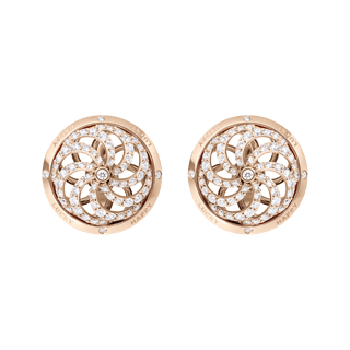 Fortune Kinetic Earrings in Rose Gold with White Diamonds