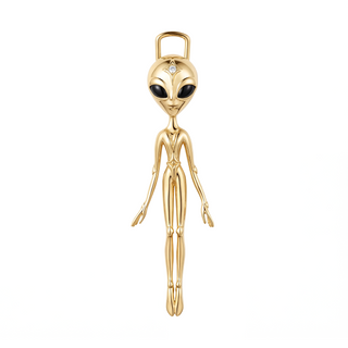 Diamond Pendant in 18K Vermeil Gold – She’s an Alien