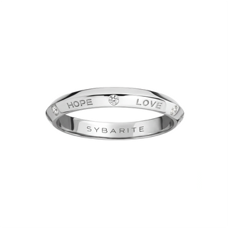 Fortune Hope Love Band Ring in White Gold