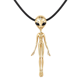 Diamond Pendant in 18K Vermeil Gold – She’s an Alien