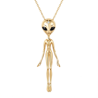 Diamond Pendant in 18K Vermeil Gold – She’s an Alien