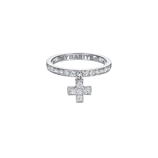 Cross Ring in White Gold