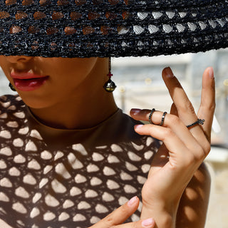 Cross Ring in Blackened Gold